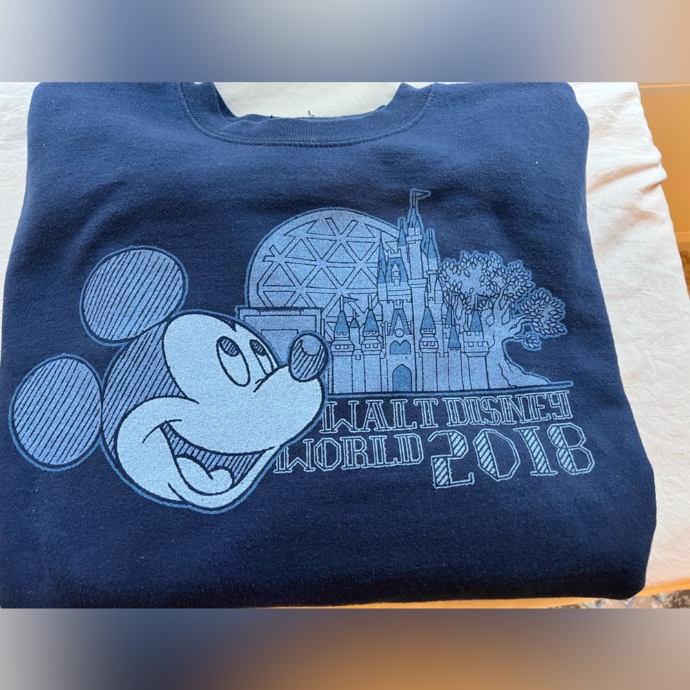 Disney Parks Walt Disney World 2018 Mickey Navy‎ Crewneck Sweatshirt large